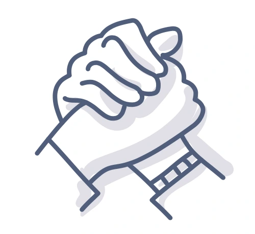 Cartoon of two hands grasping
